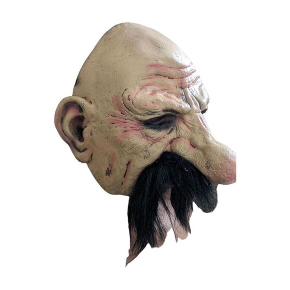 Vintage Don Post Rubber Halloween Mask 1999 2000 Studios Mustache Man Nose Bald - Picture 2 of 7